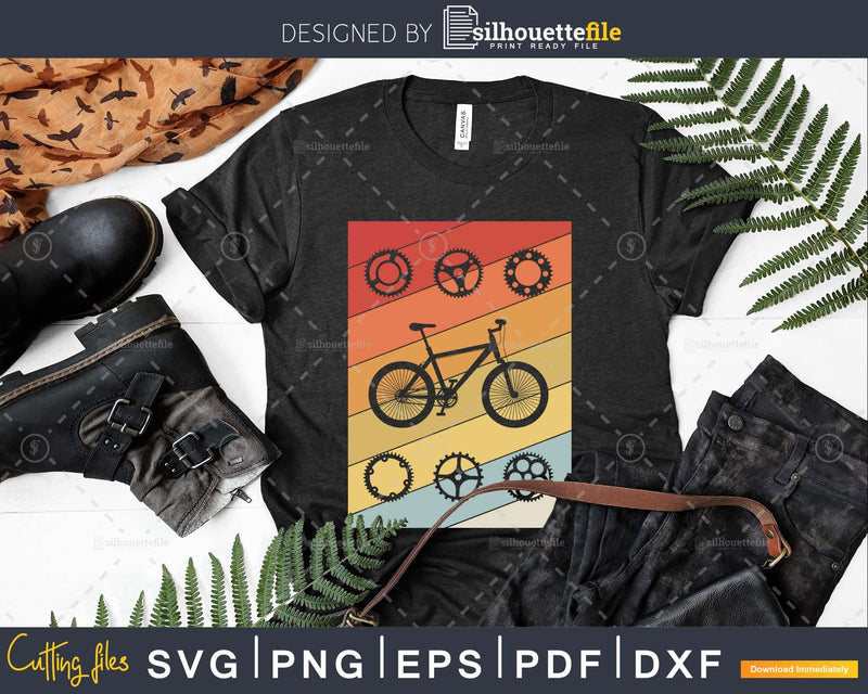 Biking Cycling Vintage Bicycle Parts Cyclist Gifts svg cut