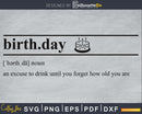 Birthday definition svg printable file