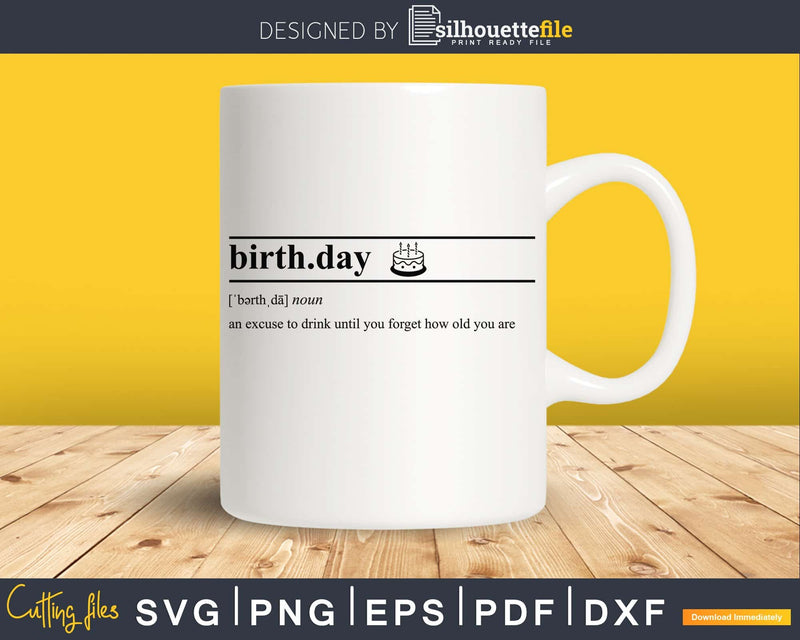 Birthday definition svg printable file
