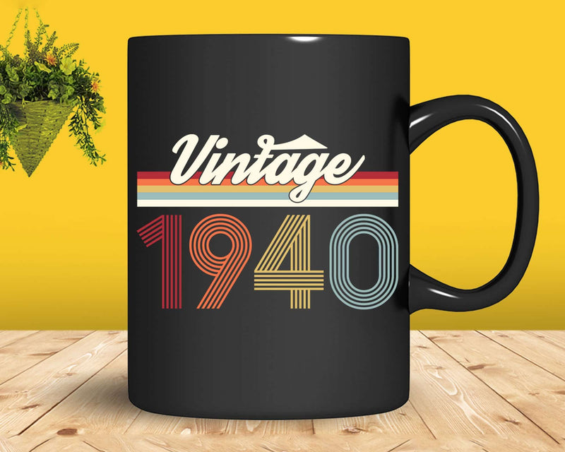 Birthday Svg Vintage Classic Born In 1940 Png T-shirt