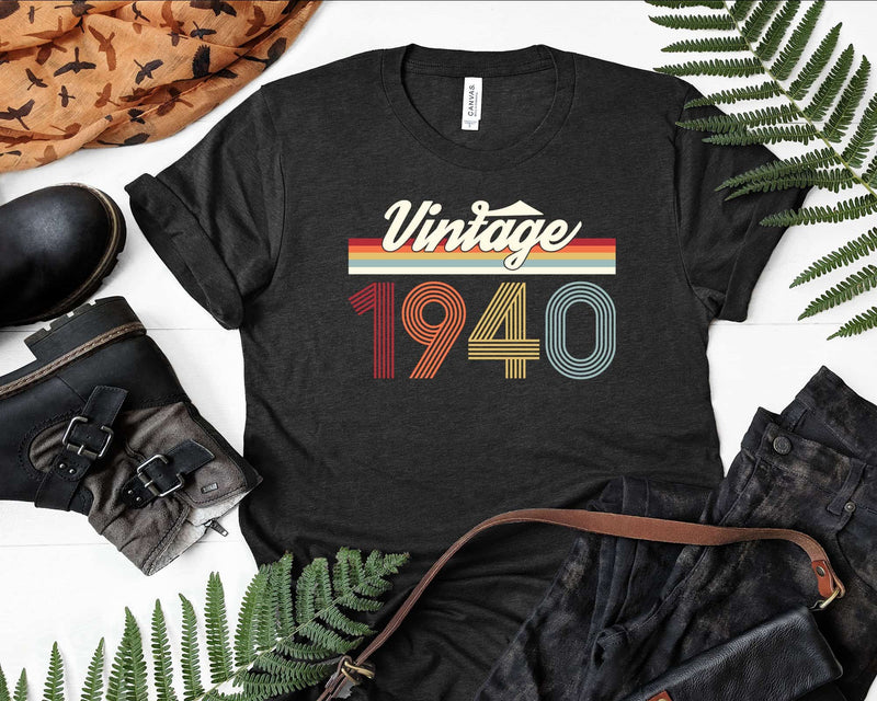 Birthday Svg Vintage Classic Born In 1940 Png T-shirt