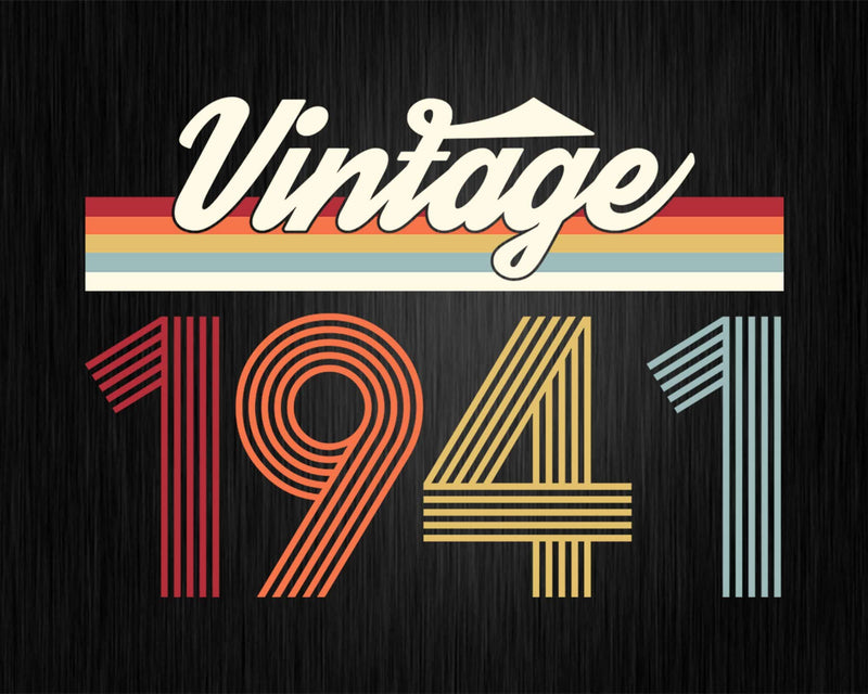 Birthday Svg Vintage Classic Born In 1941 Png T-shirt