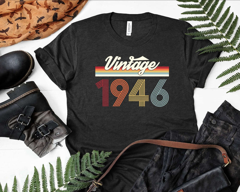Birthday Svg Vintage Classic Born In 1946 Png T-shirt