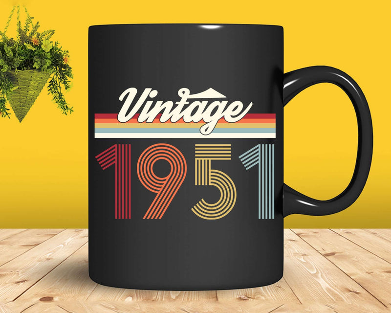 Birthday Svg Vintage Classic Born In 1951 Png T-shirt