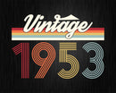 Birthday Svg Vintage Classic Born In 1953 Png T-shirt