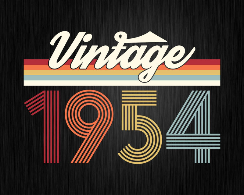 Birthday Svg Vintage Classic Born In 1954 Png T-shirt