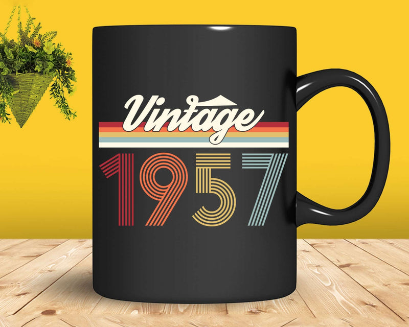 Birthday Svg Vintage Classic Born In 1957 Png T-shirt