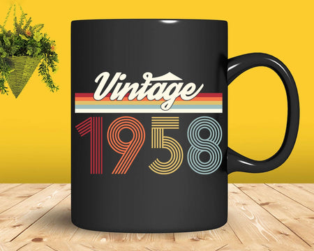 Birthday Svg Vintage Classic Born In 1958 Png T-shirt