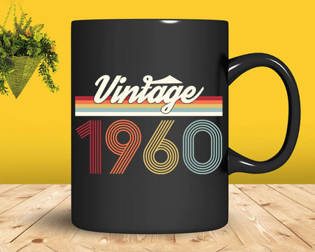 Birthday Svg Vintage Classic Born In 1960 Png T-shirt