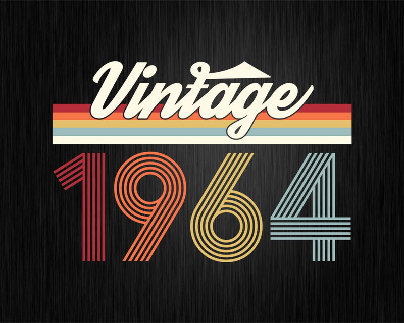 Birthday Svg Vintage Classic Born In 1964 Png T-shirt