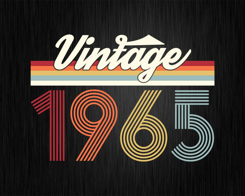 Birthday Svg Vintage Classic Born In 1965 Png T-shirt
