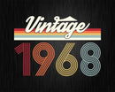 Birthday Svg Vintage Classic Born In 1968 Png T-shirt