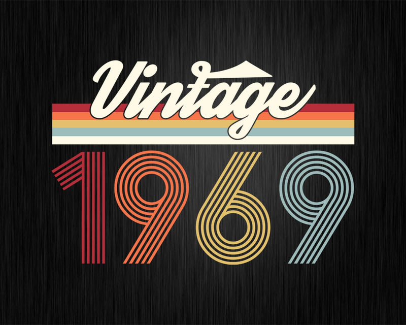 Birthday Svg Vintage Classic Born In 1969 Png T-shirt