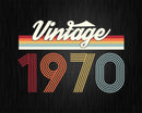 Birthday Svg Vintage Classic Born In 1970 Png T-shirt