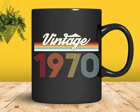 Birthday Svg Vintage Classic Born In 1970 Png T-shirt