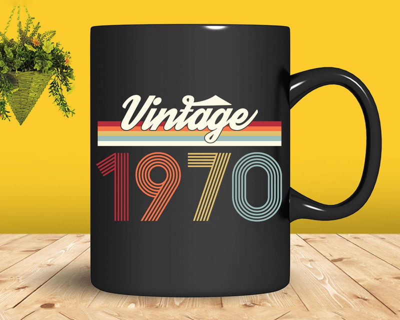 Birthday Svg Vintage Classic Born In 1970 Png T-shirt