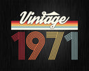 Birthday Svg Vintage Classic Born In 1971 Png T-shirt