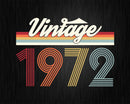 Birthday Svg Vintage Classic Born In 1972 Png T-shirt