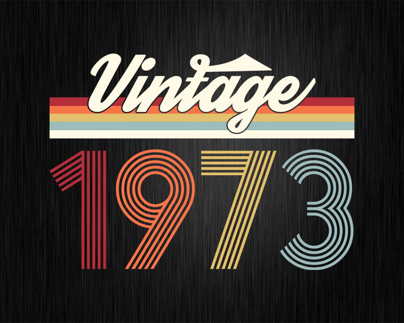 Birthday Svg Vintage Classic Born In 1973 Png T-shirt
