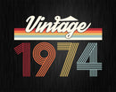 Birthday Svg Vintage Classic Born In 1974 Png T-shirt