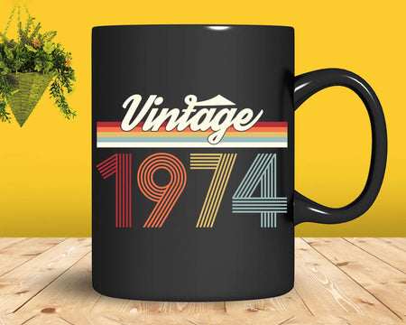 Birthday Svg Vintage Classic Born In 1974 Png T-shirt
