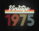 Birthday Svg Vintage Classic Born In 1975 Png T-shirt