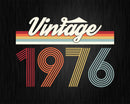 Birthday Svg Vintage Classic Born In 1976 Png T-shirt