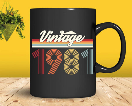 Birthday Svg Vintage Classic Born In 1981 Png T-shirt