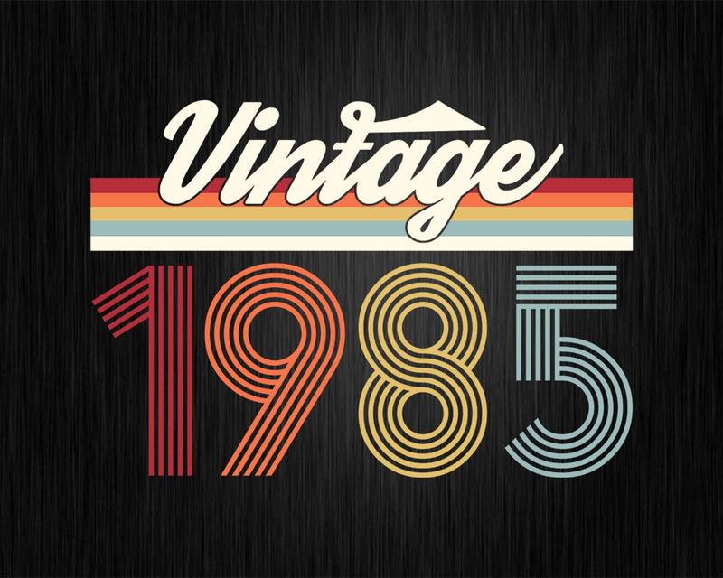 Birthday Svg Vintage Classic Born In 1985 Png T-shirt