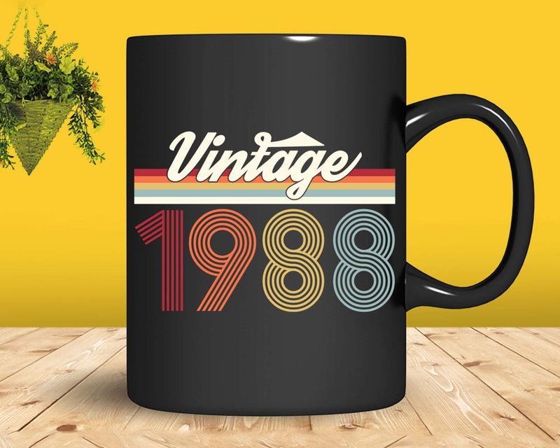 Birthday Svg Vintage Classic Born In 1988 Png T-shirt