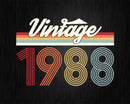 Birthday Svg Vintage Classic Born In 1988 Png T-shirt