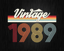 Birthday Svg Vintage Classic Born In 1989 Png T-shirt