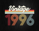 Birthday Svg Vintage Classic Born In 1996 Png T-shirt