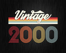 Birthday Svg Vintage Classic Born In 2000 Png T-shirt