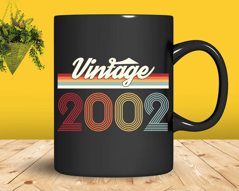 Birthday Svg Vintage Classic Born In 2002 Png T-shirt