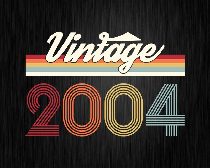 Birthday Svg Vintage Classic Born In 2004 Png T-shirt