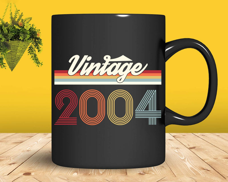 Birthday Svg Vintage Classic Born In 2004 Png T-shirt