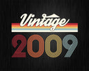 Birthday Svg Vintage Classic Born In 2009 Png T-shirt