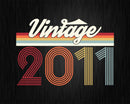 Birthday Svg Vintage Classic Born In 2011 Png T-shirt