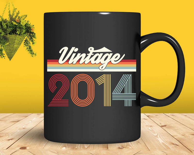 Birthday Svg Vintage Classic Born In 2014 Png T-shirt