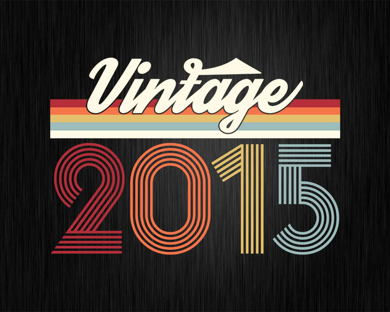 Birthday Svg Vintage Classic Born In 2015 Png T-shirt