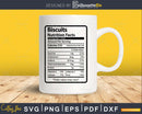 Biscuits Nutrition Facts Funny Thanksgiving Christmas Svg