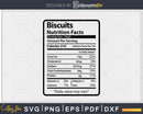 Biscuits Nutrition Facts Funny Thanksgiving Christmas Svg