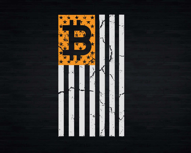 Bitcoin American Flag BTC USA Crypto Currency Blockchain Svg