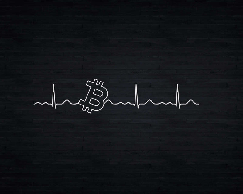 Bitcoin Heartbeat Blockchain Digital Currency Funny Svg Png