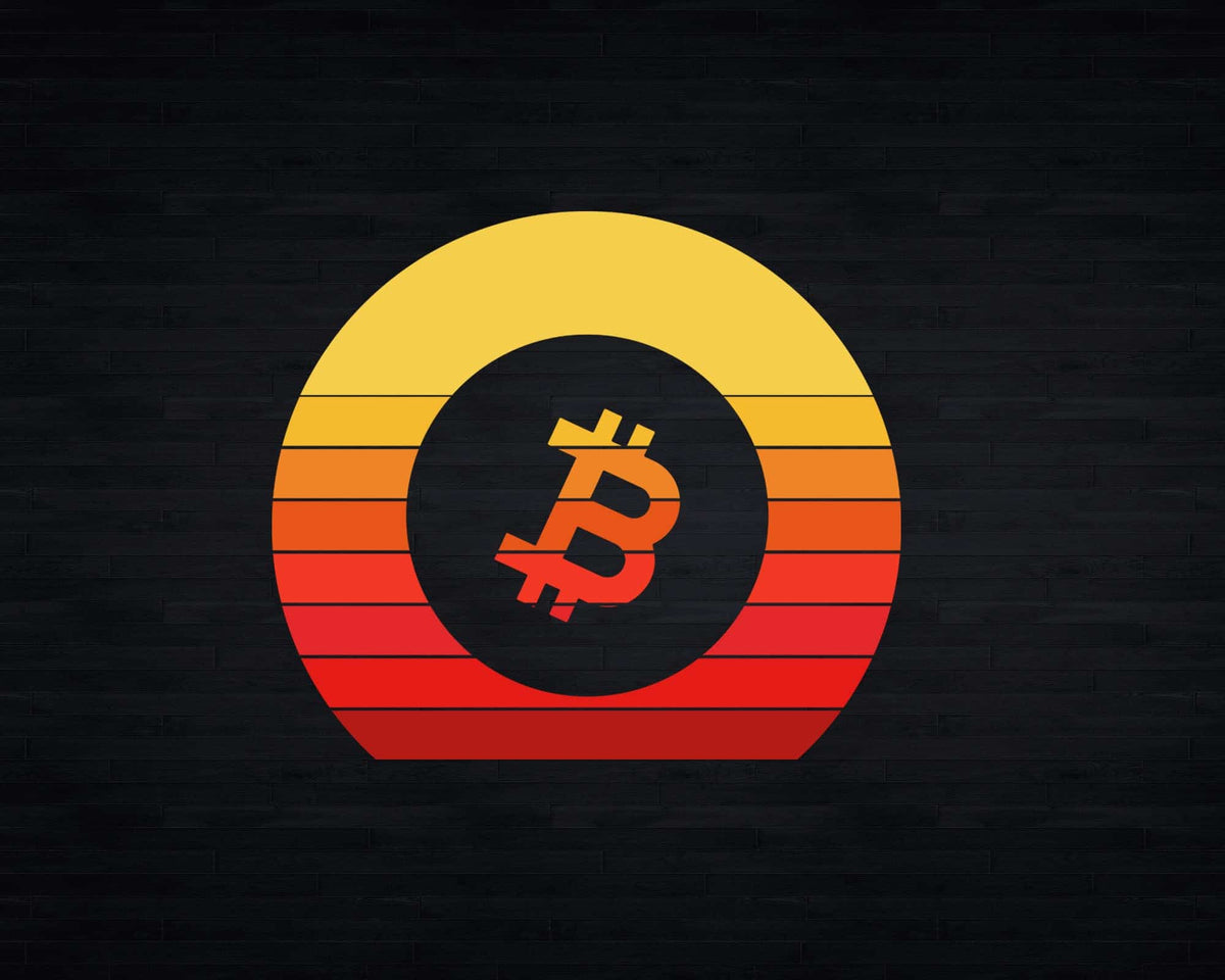 Bitcoin Sunset Retro BTC Crypto Svg Png Digital Cut Files | SilhouetteFile