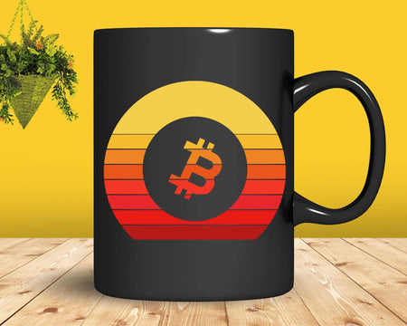 Bitcoin Sunset Retro BTC Crypto Svg Png Digital Cut Files