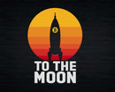 Bitcoin To The Moon BTC Rocket Crypto Currency Blockchain