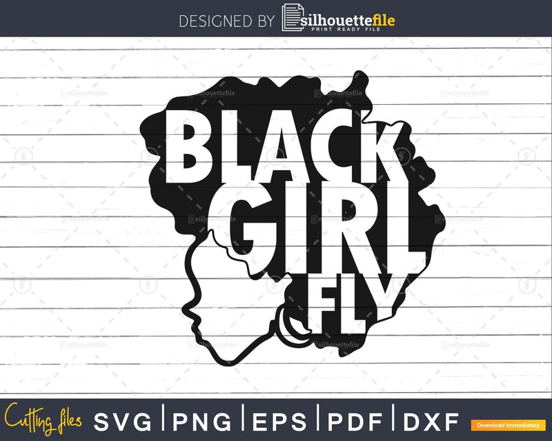 Black girl fly svg woman afro png cut cutting files