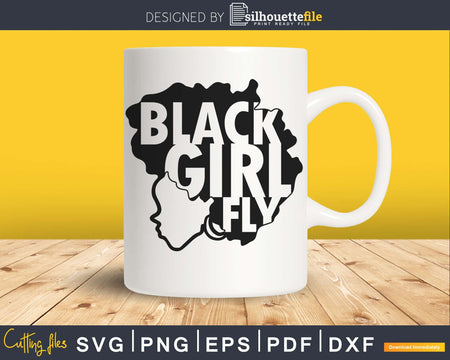 Black girl fly svg woman afro png cut cutting files